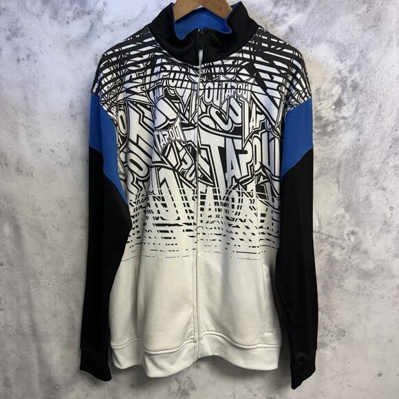 Tapout Sweatshirt Jacket Mens XXL 24x29 AOP Full Zip Grunge Y2K - Picture 1 of 13